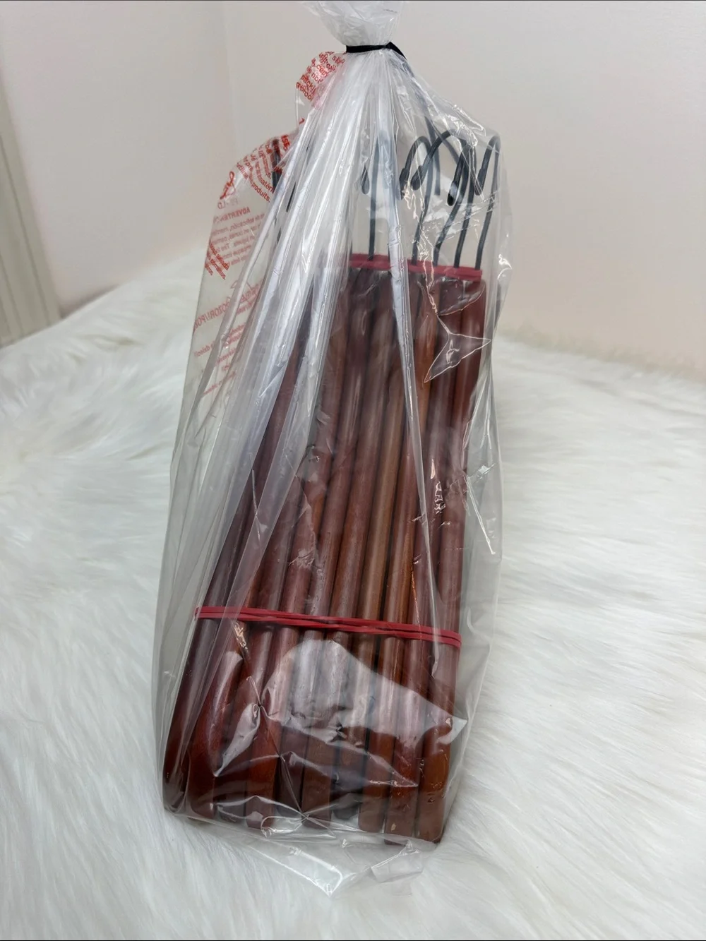 Brookstone Premium Wooden Suit Hangers in Mahogany  - Set of 10